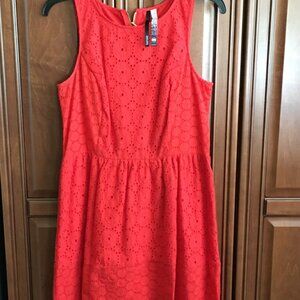 Bright orange eyelet sun/party dress, by Kensie, sz M